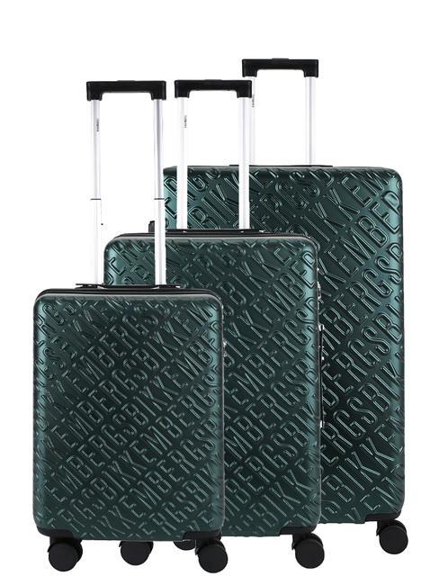 BIKKEMBERGS YUGINE Lot de 3 chariots : cabine+moyen+grand vert - Ensemble Valises