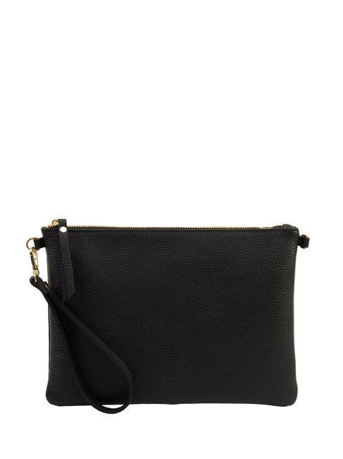 LESAC CLAUDIA Pochette Dollar en cuir avec bandoulière noir - Sacs pour Femme