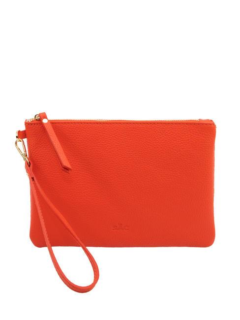 LESAC ROBERTA Pochette en cuir Dollar corail - Sacs pour Femme