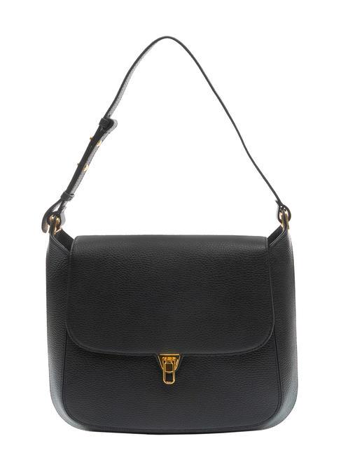 COCCINELLE CRISTHY Sac bandoulière en cuir martelé Noir - Sacs pour Femme