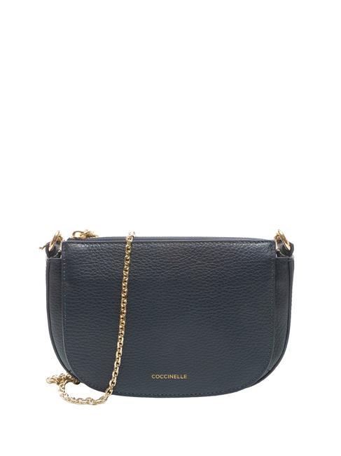 COCCINELLE ANNE Mini sac bandoulière en cuir martelé bleu nuit - Sacs pour Femme