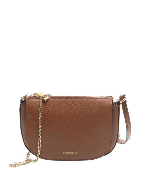 COCCINELLE ANNE Mini sac bandoulière en cuir martelé BRULE - Sacs pour Femme