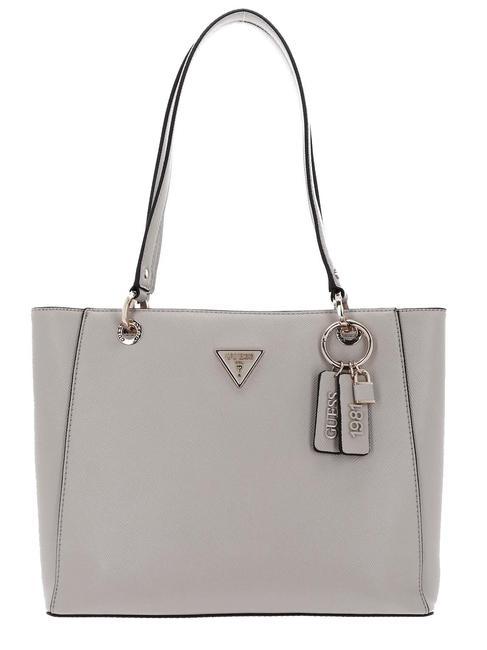 GUESS NOELLE Sac cabas Saffiano taupe - Sacs pour Femme