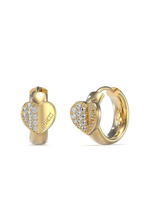 GUESS LOVELY Boucles d'oreilles coeur avec zircons or jaune - Boucles d'oreilles