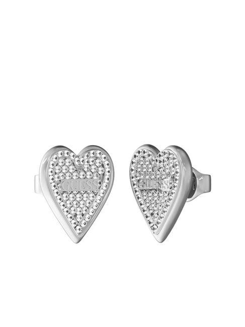 GUESS LOVE ME TENDER Boucles d'oreilles coeur avec zircons ARGENT - Boucles d'oreilles