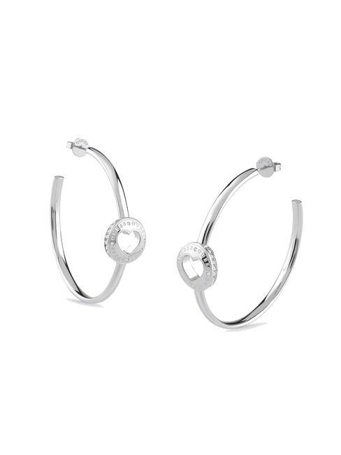 GUESS ROLLING HEARTS Boucles d'oreilles créoles ARGENT - Boucles d'oreilles