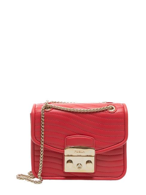 FURLA METROPOLIS SWING Sac bandoulière micro, en cuir fraise - Sacs pour Femme