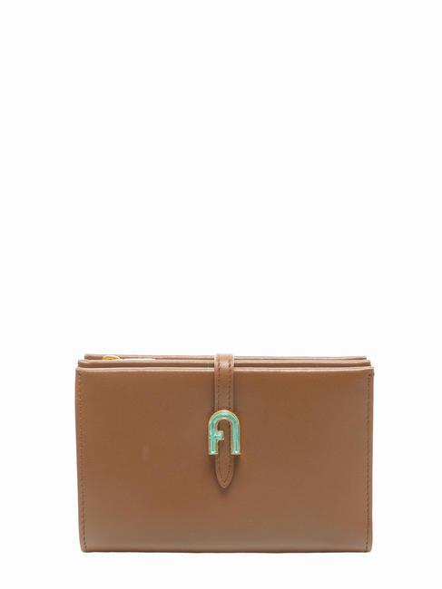 FURLA GEMMA  Porte-feuille en cuire Cognac - Portefeuilles Femme