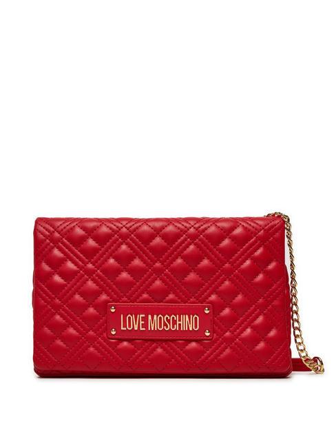 LOVE MOSCHINO QUILTED Sac bandoulière avec chaîne ROUGE - Sacs pour Femme