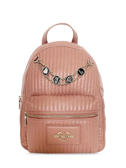 LOVE MOSCHINO CHARM Sac à dos avec chaîne vieux rose - Sacs pour Femme