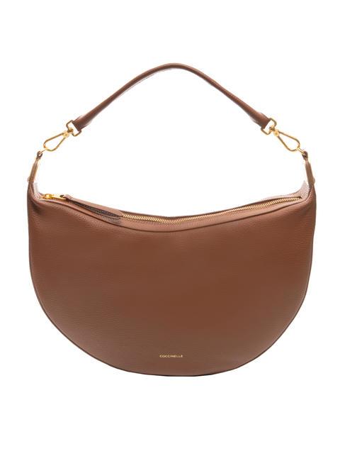 COCCINELLE ANAIS Sac hobo en cuir grainé BRULE - Sacs pour Femme