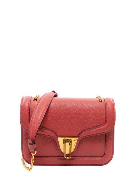 COCCINELLE NEW MARVIN TWIST Sac bandoulière micro, en cuir canneberges - Sacs pour Femme