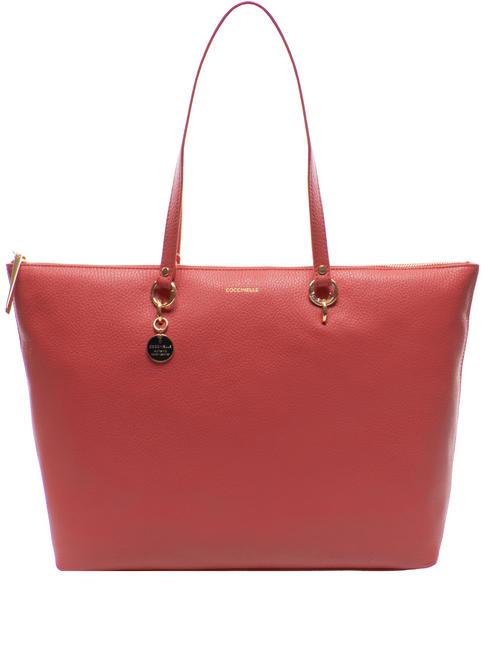 COCCINELLE ALPHA  Sac à provisions en cuir canneberges - Sacs pour Femme