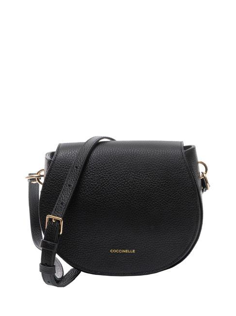 COCCINELLE ALPHA  Mini sac bandoulière, en cuir Noir - Sacs pour Femme