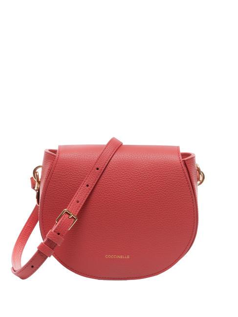 COCCINELLE ALPHA  Mini sac bandoulière, en cuir canneberges - Sacs pour Femme