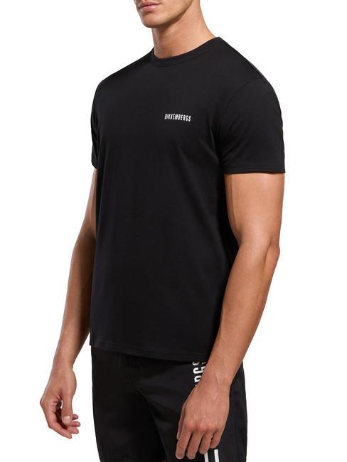 BIKKEMBERGS VERTICAL STRIPES T-shirt en cotton noir - T-shirt