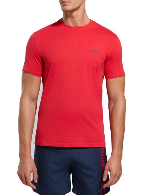 BIKKEMBERGS VERTICAL STRIPES T-shirt en cotton baie de goji - T-shirt