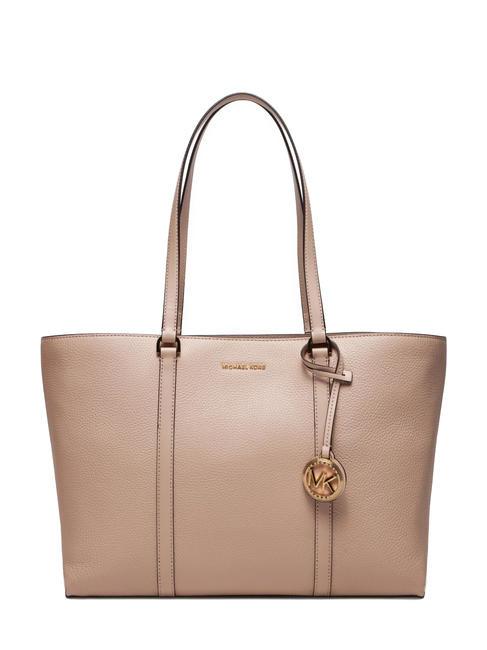 MICHAEL KORS TEMPLE Sac cabas porté épaule en cuir rose tendre - Sacs pour Femme