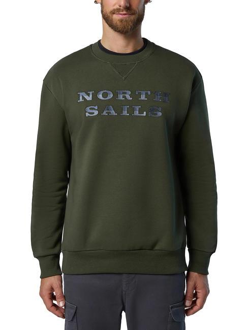 NORTH SAILS LETTERING LOGO Sweat col rond en coton nuit en forêt - Pulls molletonnés