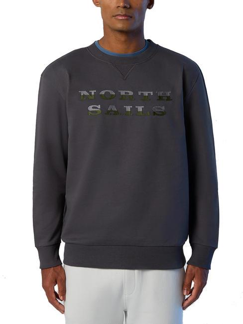 NORTH SAILS LETTERING LOGO Sweat col rond en coton asphalte - Pulls molletonnés