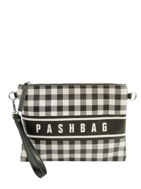 PASH BAG TWEEDY Pochette avec manchette et bandoulière noir blanc - Sacs pour Femme