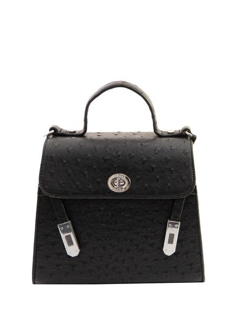 PASH BAG LOVELY DAY Sac cartable imprimé autruche noir - Sacs pour Femme