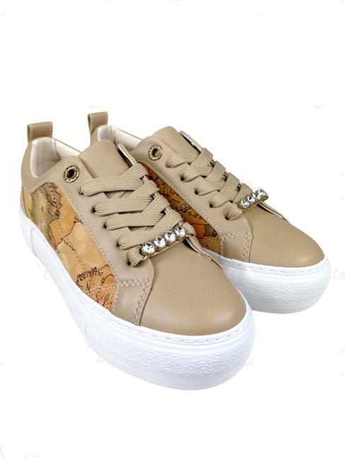 ALVIERO MARTINI PRIMA CLASSE GEO Junior Baskets avec application de bijoux gris tourterelle/beige géo - Chaussures Femme