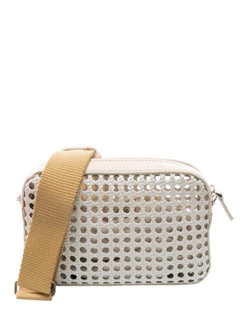 COCCINELLE TEBE WOVEN Mini sac à bandoulière lait de coco - Sacs pour Femme