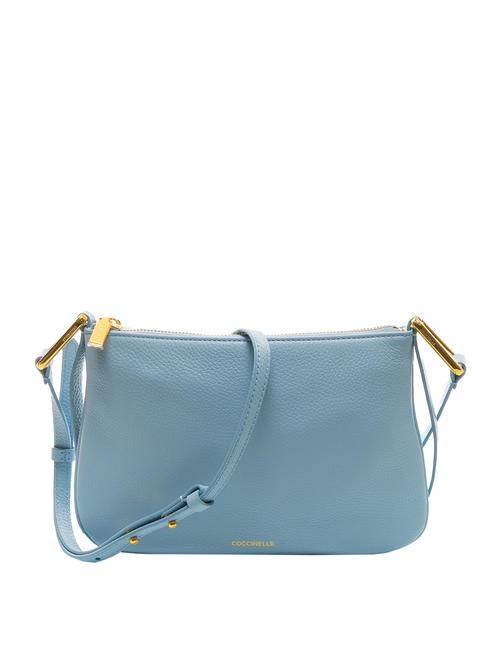 COCCINELLE MAGIE Sac plat en cuir texturé aquarelle bleue - Sacs pour Femme