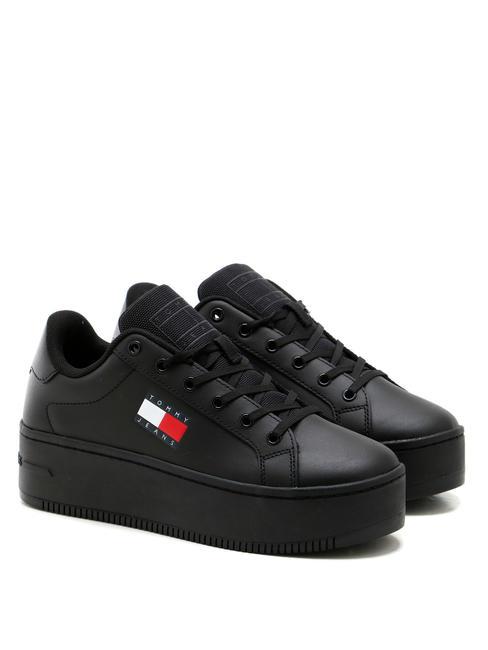 TOMMY HILFIGER TOMMY JEANS FLATFORM ESS  Baskets hautes NOIR - Chaussures Femme