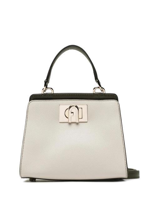 FURLA 1927 Mini sac à main en cuir perle et + noir + sauge c - Sacs pour Femme