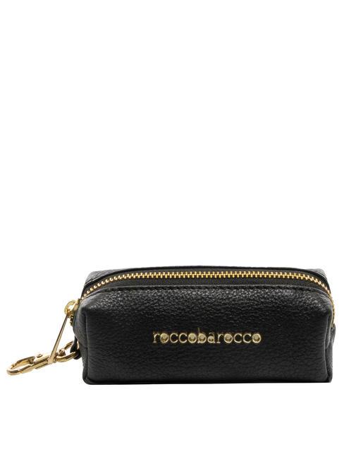 ROCCOBAROCCO LETTERING  Étui à clés en cuir noir - Porte-clés