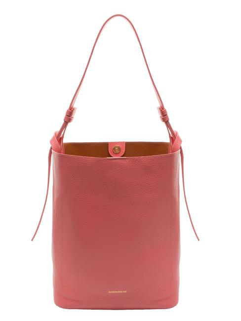 BORBONESE 9KA MAYFAIR MEDIUM Sac seau en cuir martelé roses de thé - Sacs pour Femme