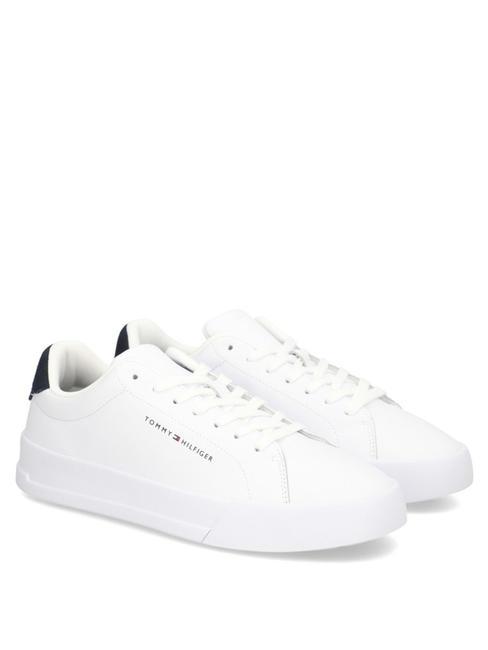 TOMMY HILFIGER COURT LEATHER GRAIN ESS  Baskets ciel blanc/désert - Chaussures Homme