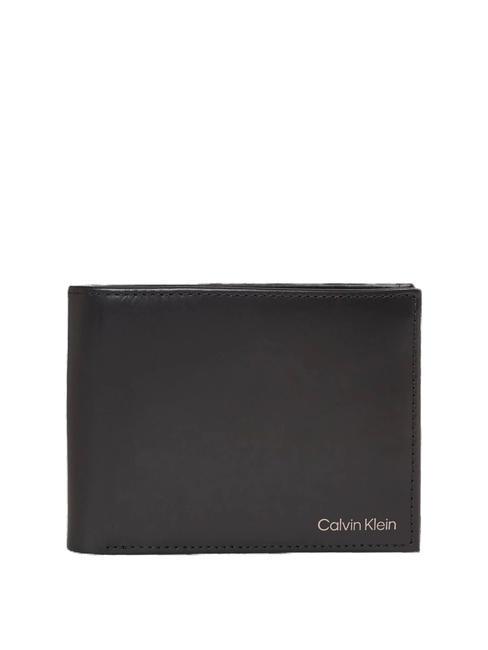 CALVIN KLEIN SMOOTH  Porte-feuille en cuire ck noir - Portefeuilles Homme