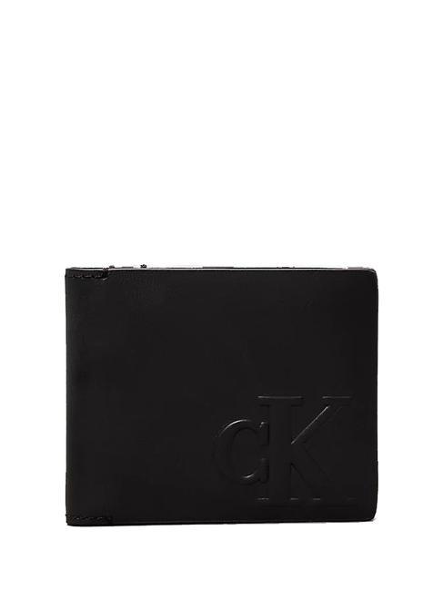 CALVIN KLEIN CK JEANS LOGO EMBOSS  Porte-feuille en cuire pvh noir - Portefeuilles Homme