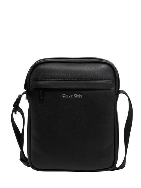 CALVIN KLEIN MUST  Bourse saffiano noir - Sacs en Bandoulières pour Homme