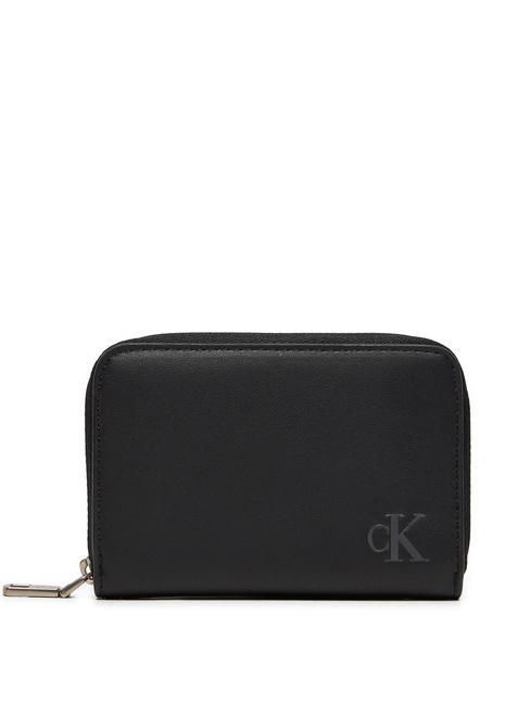 CALVIN KLEIN BLOCK  Portefeuille zippé pvh noir - Portefeuilles Femme