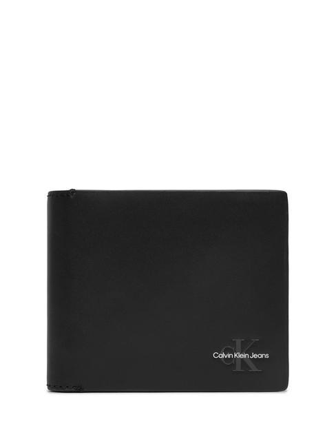 CALVIN KLEIN MONOGRAM SOFT  Porte-feuille en cuire pvh noir - Portefeuilles Homme