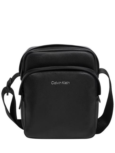 CALVIN KLEIN MUST  Mini sac saffiano noir - Sacs en Bandoulières pour Homme