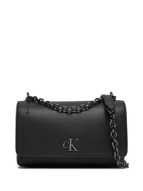 CALVIN KLEIN MINIMAL MONOGRAM  Mini sac porté épaule/à bandoulière noir/bronze brillant - Sacs pour Femme