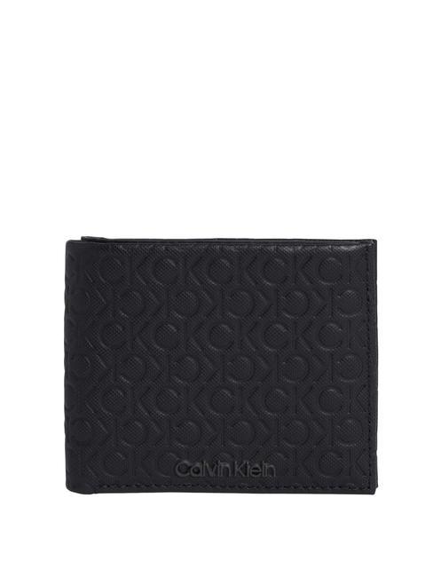 CALVIN KLEIN MUST MONO  Porte-feuille en cuire mono noir piqué - Portefeuilles Homme