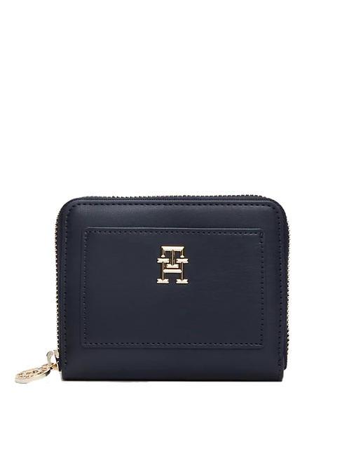 TOMMY HILFIGER DISTINC Portefeuille zippé bleu de l'espace - Portefeuilles Femme