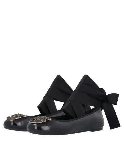 PINKO GIOIA  Ballerines en cuir limousine noire - Chaussures Femme