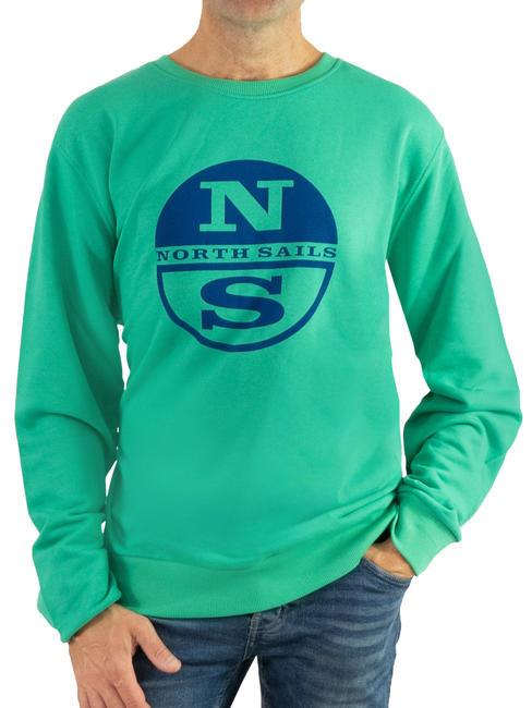 NORTH SAILS N|S LOGO Sweat col rond en coton jardin vert - Pulls molletonnés