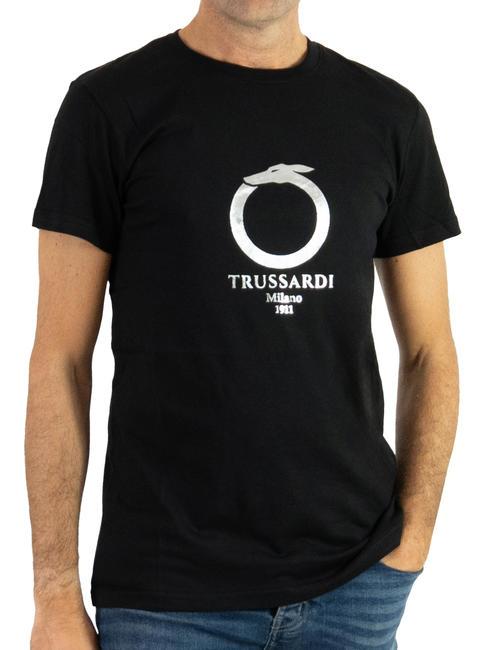 TRUSSARDI 1911 LUX  T-shirt en cotton Noir argent - T-shirt