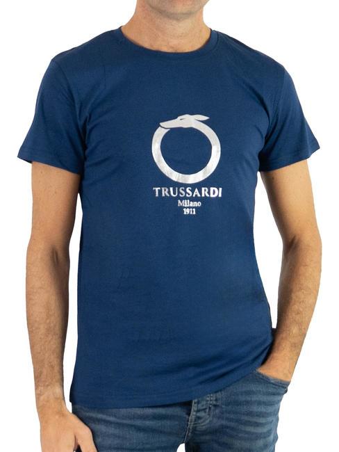 TRUSSARDI 1911 LUX  T-shirt en cotton bleu foncé - T-shirt