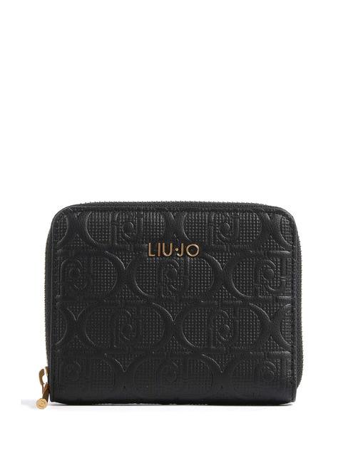 LIUJO MANHATTAN Portefeuille moyen zippé autour NOIR - Portefeuilles Femme