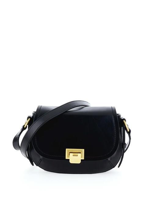 THE BRIDGE FEDERICA  Mini sac bandoulière, en cuir black Gold - Sacs pour Femme