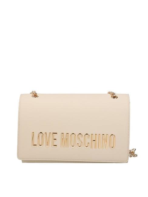 LOVE MOSCHINO GOLD LETTERING Sac bandoulière/épaule Ivoire - Sacs pour Femme